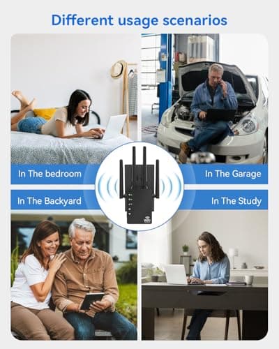 Dual Band 5GHz/2.4GHz WiFi Extender, WiFi Booster, WiFi Extender Signal Booster, Covers 12880 Sq.ft, Supports 105 Devices, Internet Extender WiFi Booster for Home — view 5
