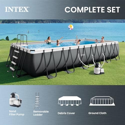 INTEX 26363EH Ultra XTR Deluxe Rectangular Above Ground Swimming Pool Set: 24ft x 12ft x 52in – Includes 2100 GPH Sand Filter Pump – SuperTough Puncture Resistant – Rust Resistant – Easy to Assemble — view 4