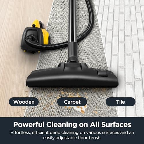 Eureka 3670M Canister Cleaner, Lightweight Powerful Vacuum for Carpets and Hard floors, w/ 5bags,Yellow — view 4