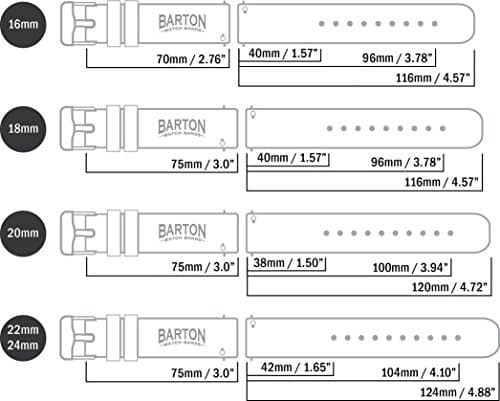 BARTON WATCH BANDS Soft Silicone Quick Release Watch Band Straps, Black, 20mm — view 6
