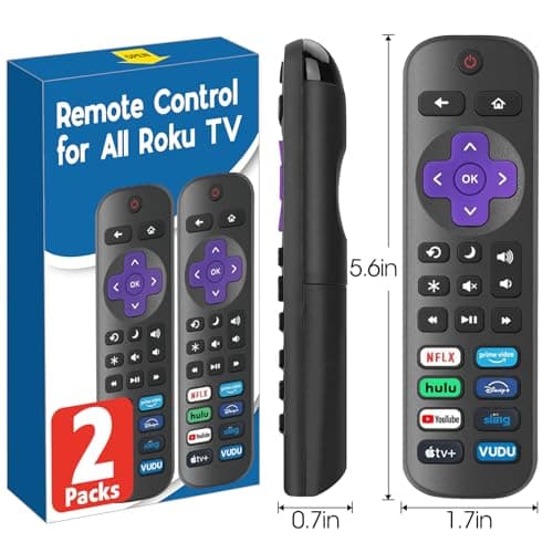 2 Pack Replacement Remote Control Only for Roku TV, Compatible for TCL Roku/Hisense Roku/Onn Roku/Sharp Roku/Philips Roku/Element Roku/Westinghouse Roku TVs (Not for Roku Stick, Box or Speaker) — view 5