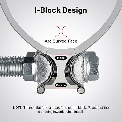 EVIL ENERGY 1.75 Inch Exhaust Clamp,1 3/4" Butt Joint Band Clamp Sleeve Coupler Stainless Steel for Pipes,Mufflers,Catalytic Converters — view 3