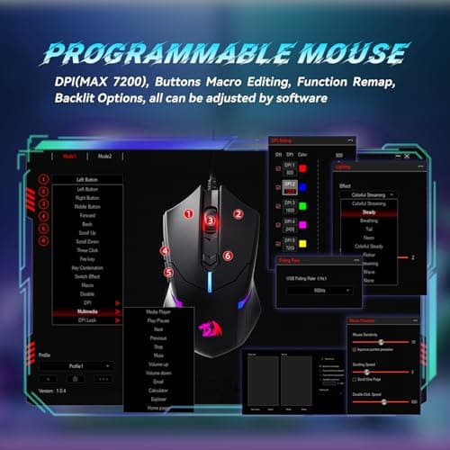 Redragon S101-3 PRO Gaming Keyboard and Mouse, RGB Backlit Programmable Keyboard Mouse with Software, Independent Macro Record Keys, Value Combo Set, New Update Version — view 4