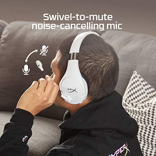 HyperX HHSS1C-KB-WT/G Cloud Stinger Core – Wireless Gaming Headset, for PS4, PS5, PC, Lightweight, Durable Steel Sliders, Noise-Cancelling Microphone - White — view 5