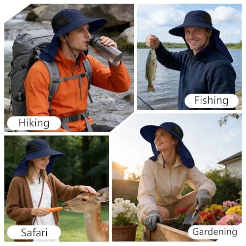 Sun Hat for Men Women with Neck Flap,UPF 50+ UV Protective Hiking Fishing Hats,Wide Brim Sun Hat for Women&Men … — view 4