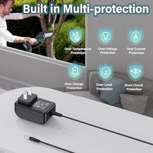 21V Mini Chainsaw Charger Fit for Saker Small Portable Handheld Electric Chain Saw, Power Cord AC Adapter for Saker Mini Chainsaw SK1804D 20V Battery, Universal Small Chain Saw Power Supply — view 3