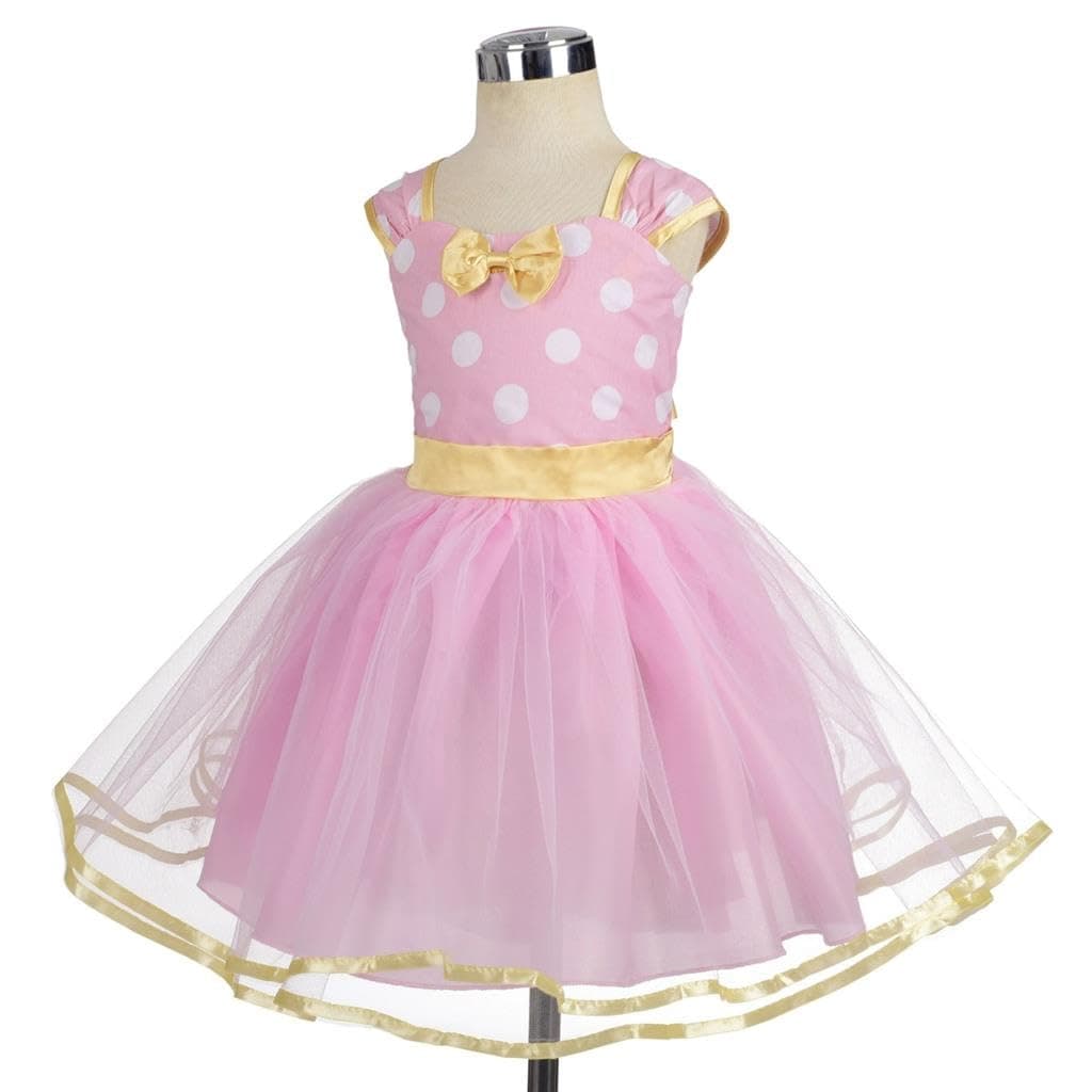 Lito Angels Niñas de lunares de Ratona Vestir de cumpleaños Disfraz de Carnaval Halloween de fiesta Vestidos de tutú Con Diadema orejas Talla 5-6 años Rosa (Número de etiqueta 140) — view 3