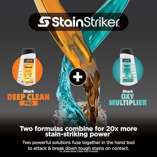 Shark Stain Striker, Portable Carpet, Upholstery and Area Rug Cleaner, 4 Tools, Full Size Solutions, Stain and Odor Remover, Blue, 1 Count — view 2
