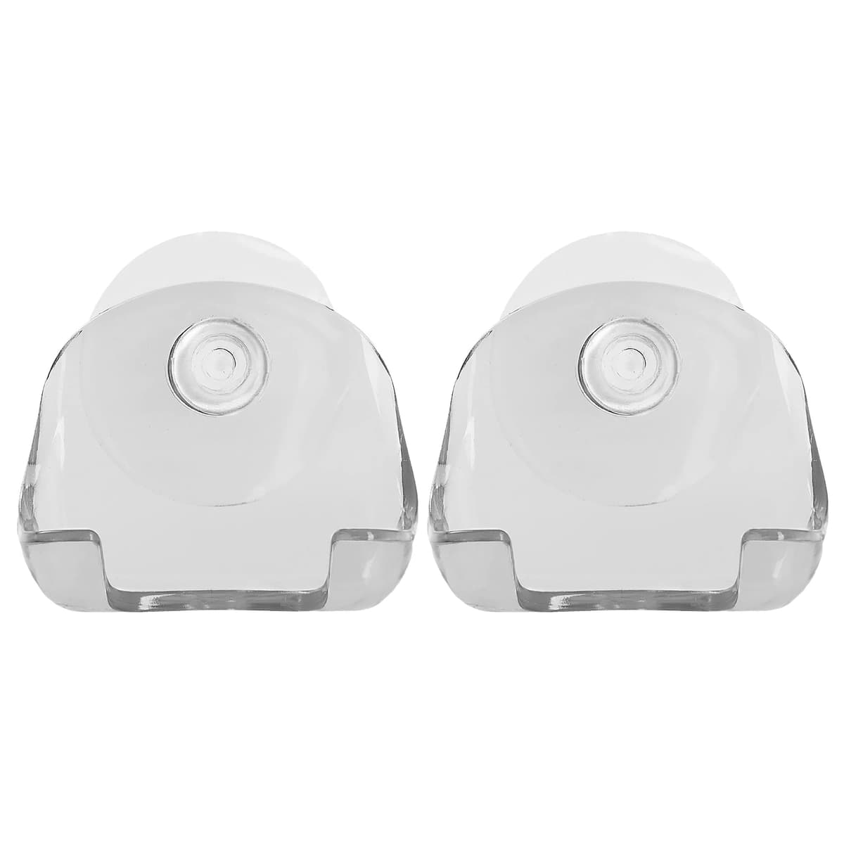 kwmobile 2X Razor Holder with Suction Cup - Self-Adhesive Shaver Wall Mount - Bathroom Organizer for Glass and Tiles - Transparent — view 3