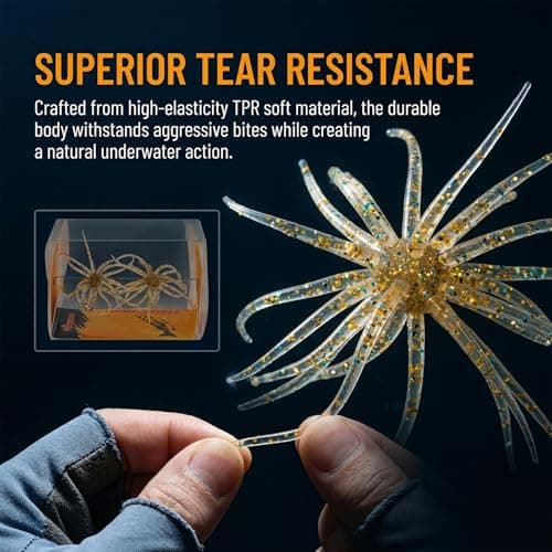 WATNTOW 2PCS Sea Urchin Fishing Lures, Soft Plastic Bass Fishing Bait, Lure Bait for Black Pits, Artificial Creature Urchin Baits Lures for Bass, Freshwater & Saltwater — view 5