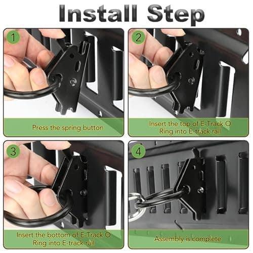 Haaifroe 20 Pack Black E-Track O Ring, Steel E Track Tie Down Anchors Secure for Trailers Flatbeds Pickup Trucks — view 2