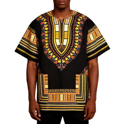 African Dashiki Shirts Unisex Adult Tribal Print Short Sleeve Tee Tops Traditional Dashiki Festival T-Shirts Holiday Outfits