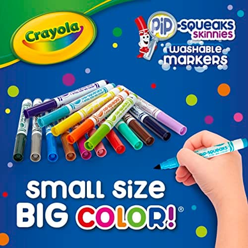 Crayola 58-4324 24 Pip-Squeaks Skinnies Fine Line Washable Markers, School and Craft Supplies, Gift for Boys and Girls, Kids, Ages 3,4, 5, 6 and Up, Holiday Toys, Stocking , Arts and Crafts, Gifting — view 2