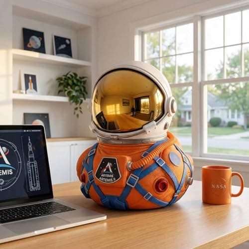 Mission Moon Launch Commemorative Astronaut Duck, Astronaut Duck Sculpture Figurines, White & Silver Spaceman Sculpture Figurines for Space Loves Office and Room Decor (1pcs) — view 2