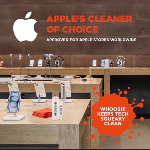 WHOOSH! Screen Shine Duo – Safe & Streak Free Electronics Cleaner for TV, OLED, MacBook, Laptop, Monitor and Car – Eyeglass Cleaner with 100ml + 8ml Bottles and 2 Microfiber Cloths 15x15 cm — view 4