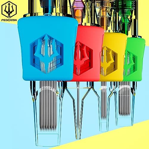 Poseidon 50 Pcs Tattoo Cartridge Needles Mixed Size Shader Magnum Curve/.Round Mag #12 3RL 5RL 7RL 9RL 9RL 5RS 7RS 9RS 7RM 9RM 9M1 Disposable Membrane