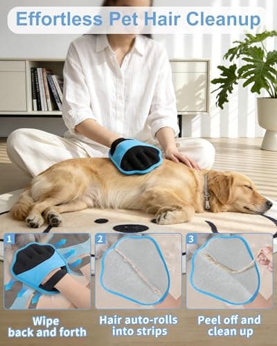 2 Pairs Upgraded Pet Hair Removal Glove, Solution for Cats and Dogs — view 3