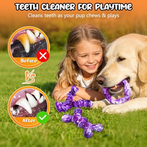 WOWBALA 3 Pack Dog Chew Toys for Aggressive Chewers,Indestructible Dog Toy for Medium Large Dogs, Chew Toys to Keep Dogs Busy,Super Chewer with Tough Nylon, Reduce Boredom & Anxiety（Bacon Flavored） — view 3