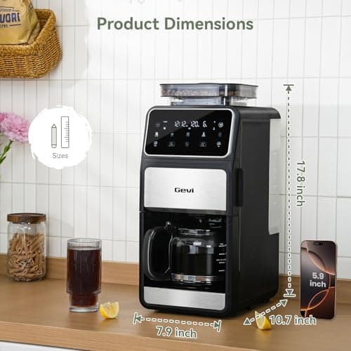 Gevi 10-Cup Grind & Brew Drip Coffee Maker with Built-In Burr Grinder — view 4