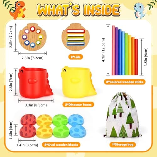 Montessori Toys for 1 2 3 Year Old Boys Girls: Wooden Colour Sorting & Stacking Cups Gifts for 2-3-4 Year Old Kids Learning Fine Motor Skills Educational Sensory Toys for Toddler Birthday Gifts — view 2