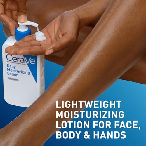 CeraVe Daily Moisturizing Lotion for Dry Skin, Body Lotion & Face Moisturizer with Hyaluronic Acid and Ceramides, Daily Moisturizer, Fragrance Free, Oil-Free, 19 Ounce — view 3
