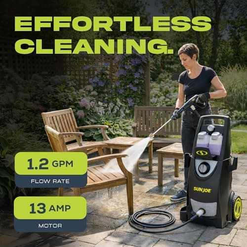 Sun Joe Electric Pressure Power Washer, Heavy-Duty, Cleaning Machine for Patios, Decks, & Sidewalks, Safety First GFCI Power Cord, w/Dual Soap Tanks, SPX3000 — view 3