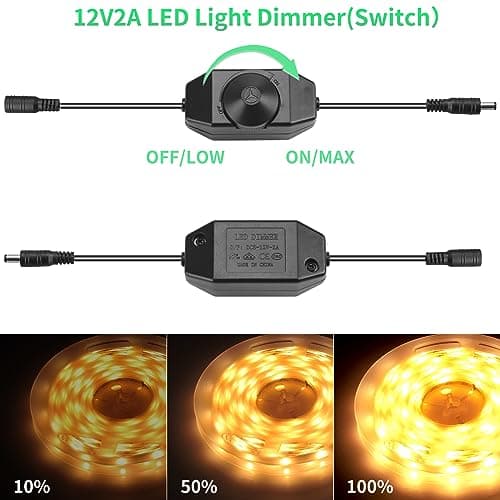 12V 2A Power Supply Class 2 UL Listed with LED Dimmer Switch,24W 100-240V AC/DC 12Volt 2Amp 1.5A 1A Adapter Power Supply with 5.5mm x 2.1 DC Jack Connector for LED Strip Light & Other Device — view 2