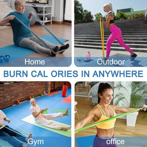 Lianjindun 5 Pcs Professional Resistance Bands. Latex-Free, Pilates Band, Work Out Bands, Stretch Bands for Working Out Women or Men, Exercise Bands Set for Pilates, Physical Therapy, Yoga — view 5