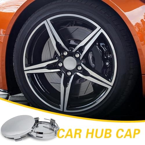 Arwrilt 4 Pack Car Wheel Center Hub Caps, ABS Rust-Proof Center Caps for Rims, Vehicle Rim Hub Caps Accessories, 2.36" OD 2.2" ID Tight Fitting Snap-on Wheel Hub Modified Dustproof Cover (Silver) — view 5