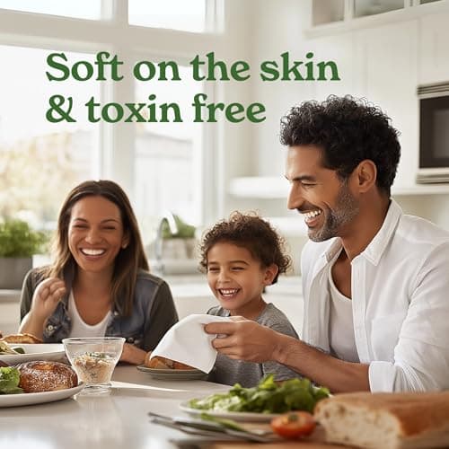 Caboo Tree Free Napkins, 4 Packs of 250, 1000 Total Napkins, Sustainable & Disposable Kitchen Napkin — view 3