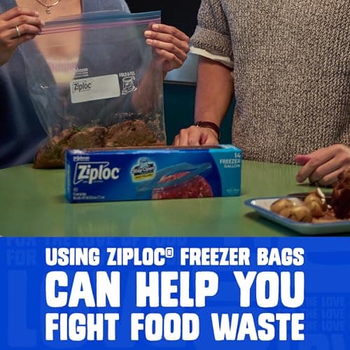Ziploc Gallon Food Storage Freezer Bags, Stand-Up Bottom, Easy to Fill, 16 Count — view 4