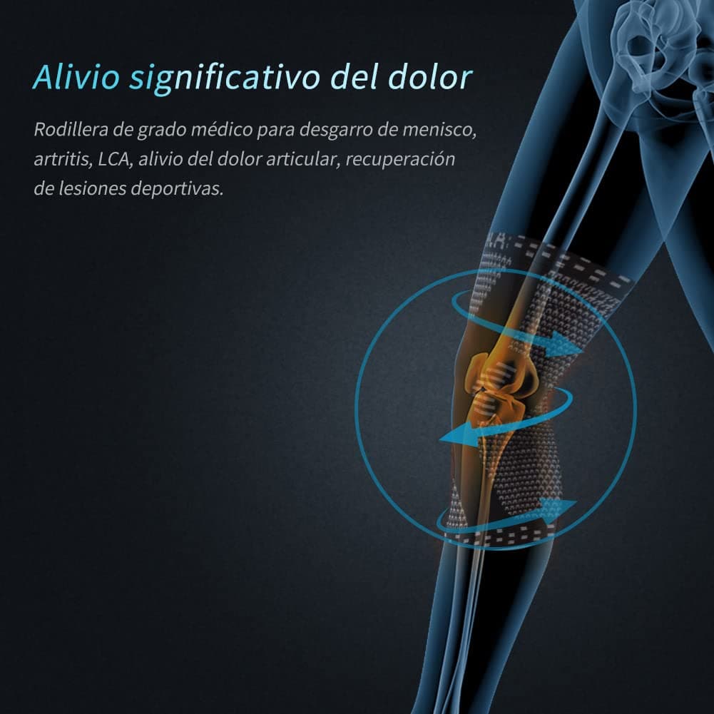 NEENCA Rodillera Profesional, Rodillera de Compresión con Almohadillas de Gel de Rótula y Estabilizadores Laterales para Hombre y Mujer, Rodilleras de Grado Médico para Correr, Desgarro de Menisco — view 4