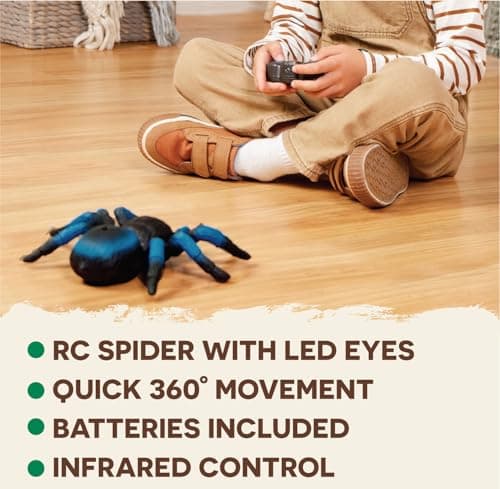 Terra by Battat Remote Control Spider, LED Eyes, 360 Spin, Blue, Animals — view 4