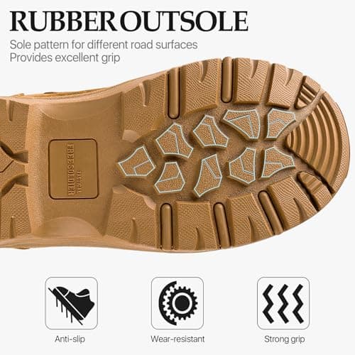 FREE SOLDIER Men's Tactical Boots 8 Inches Lightweight Combat Boots Durable Suede Leather Military Work Boots Desert Boots — view 5