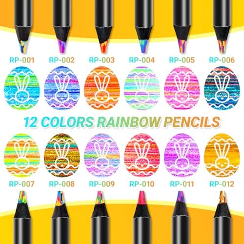 Yangmei Art Supplies 12 Rainbow Colored Pencils, Teen Girl Gifts Trendy Stuff, Arts and Crafts for Kids Ages 8-12, Gifts for 5-12 Year Old Girl, Party Favors for Kids 8-12, Stocking Stuffers — view 2