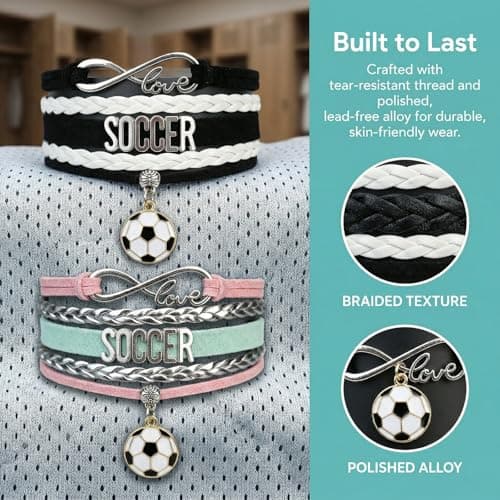 UPEOXT 2 Sets 2026 Soccer Merchandise, Handcrafted Soccer Bracelet for Women and Teens, Football Jewelry Accessory, Football Fan Gifts, Team Gear, Fan Merch (2 Sets) — view 2