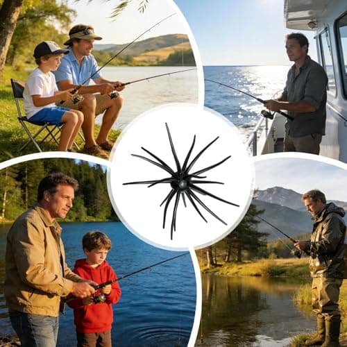2Pc Sea Urchin Bait,Sea Bass Fishing Lures,Floating Simulation Seas Urchin Dice Baits for Bass Fishing,Artificial Squirm Fuzzy Fishings Soft Lure Bait Accessories for Saltwater Shore (Black, 4.33 in) — view 2