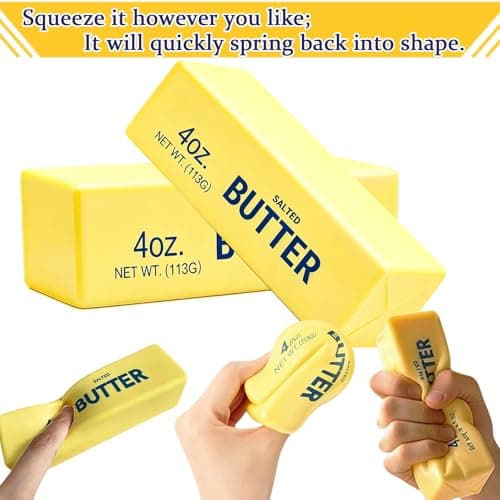 Butter Squishy, Squeeze Toys, Squishy Butter, Realistic Butter Stick Soft Squeeze Toys (Butter-2PCS)