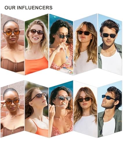 SOJOS Trendy Rectangle Polarized Sunglasses Womens Mens, Small Retro Fashion Thin Slim Square Sunnies SJ2610, Black/Grey — view 2