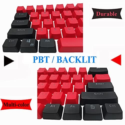 GTSP 61 Red Keycaps 60 Percent Keycap Set PBT OEM Ducky Keycap with Key Puller Fit for Cherry MX switches GK61 Mechanical Gaming Keyboard (Milan A — view 2