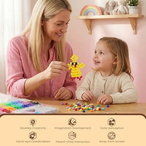 Gionlion 1000PCS Pony Beads Bulk Bracelet Making Kit, 24 Colors Kandi Beads for Bracelets and Jewelry Making, Letter Beads and Charms for DIY Hair Braiding, Craft and Gift for Girls — view 3