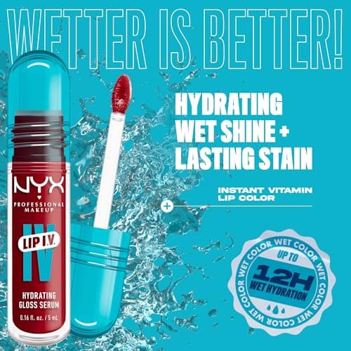 NYX Professional Makeup Lip IV Hydrating Gloss Stain, Lip Gloss, Infused with VITAMINS & COCONUT WATER, Up to 12HR Hydration, High Pigment, Wet Shine Finish, Shade: Mocha Me Wet — view 2
