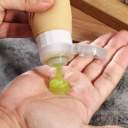 Mrsdry Travel Bottles for Toiletries, Tsa Approved 3oz Travel Size Containers BPA Free Leak Proof Refillable Liquid Silicone Squeezable Travel Accessories for Shampoo Conditioner Lotion (4 Pack) — view 3