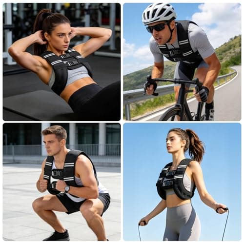 Weighted Vest with Two Adjustment Straps for Men Women, 8lbs/12lbs/16lbs/20lbs Weight Vest with Reflective Stripes for Workout, Strength Training, Running, Fitness, Muscle Building, Weight Loss — view 4