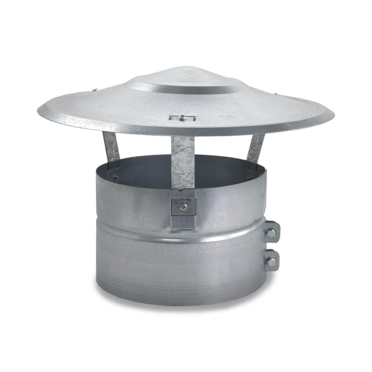 Sombrerete Chimenea 350mm Antilluvia Galvanizado - Sombrero Fijo para Tubos y Conductos - Caperuza Antipajaros Estufa Leña - Serie Lisa y Helicoidal
