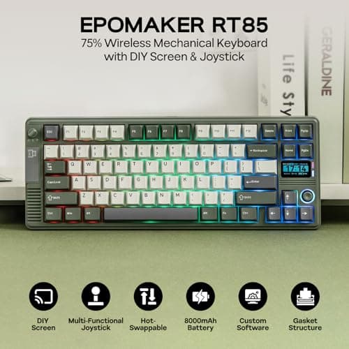 EPOMAKER RT85 Wireless Mechanical Keyboard with Joystick & DIY Screen