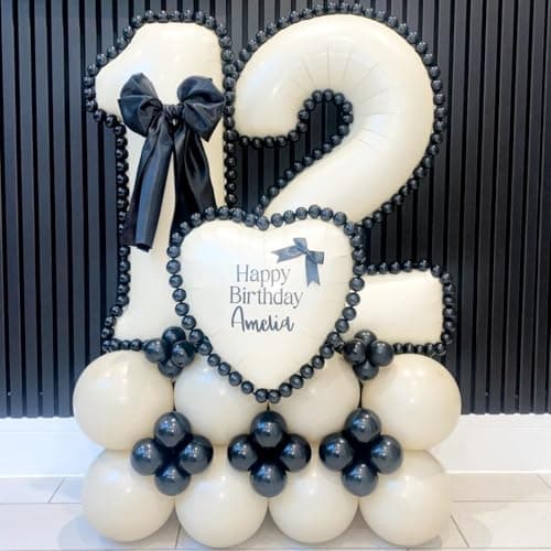 40 Inch Beige Number 1 Balloon for 1st Birthday Decoration, Large Self Inflating Cream Foil Number Balloons 0-9 for Boys Girls, White Sand 1 Helium Balloons for Women Men Party Anniversary Supplies — view 2