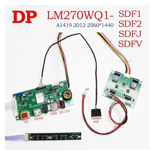 For 27" A1419 2012 LM270WQ1-SDF1 LM270WQ1-SDF2 LCD Driver Board 2K 2560 * 1440 EDP 40P DP HDMI DP USB Display Monitor Modify(LM270WQ1-SDF1) — view 2