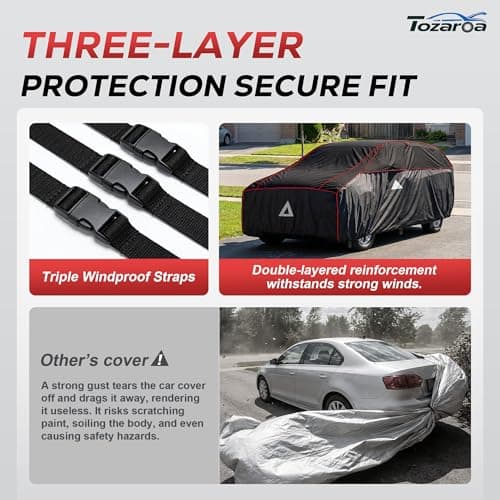 Tozaroa Hail Protector Car Cover for SUV(Length:182"-190"),Waterproof All-Weather Outdoor Anti Hail Thick Multi-Layered EVA with Sun Visor&Storage Bag for RAV4, CRV, Q5, Equinox, Rogue etc — view 3