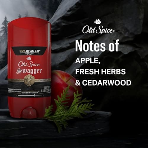 Old Spice Antiperspirant Deodorant for Men, 24/7 Sweat & Odor Protection, 24/7 Lasting Freshness, Invisible Solid, Swagger with Cedarwood Scent, 3.4 oz — view 4